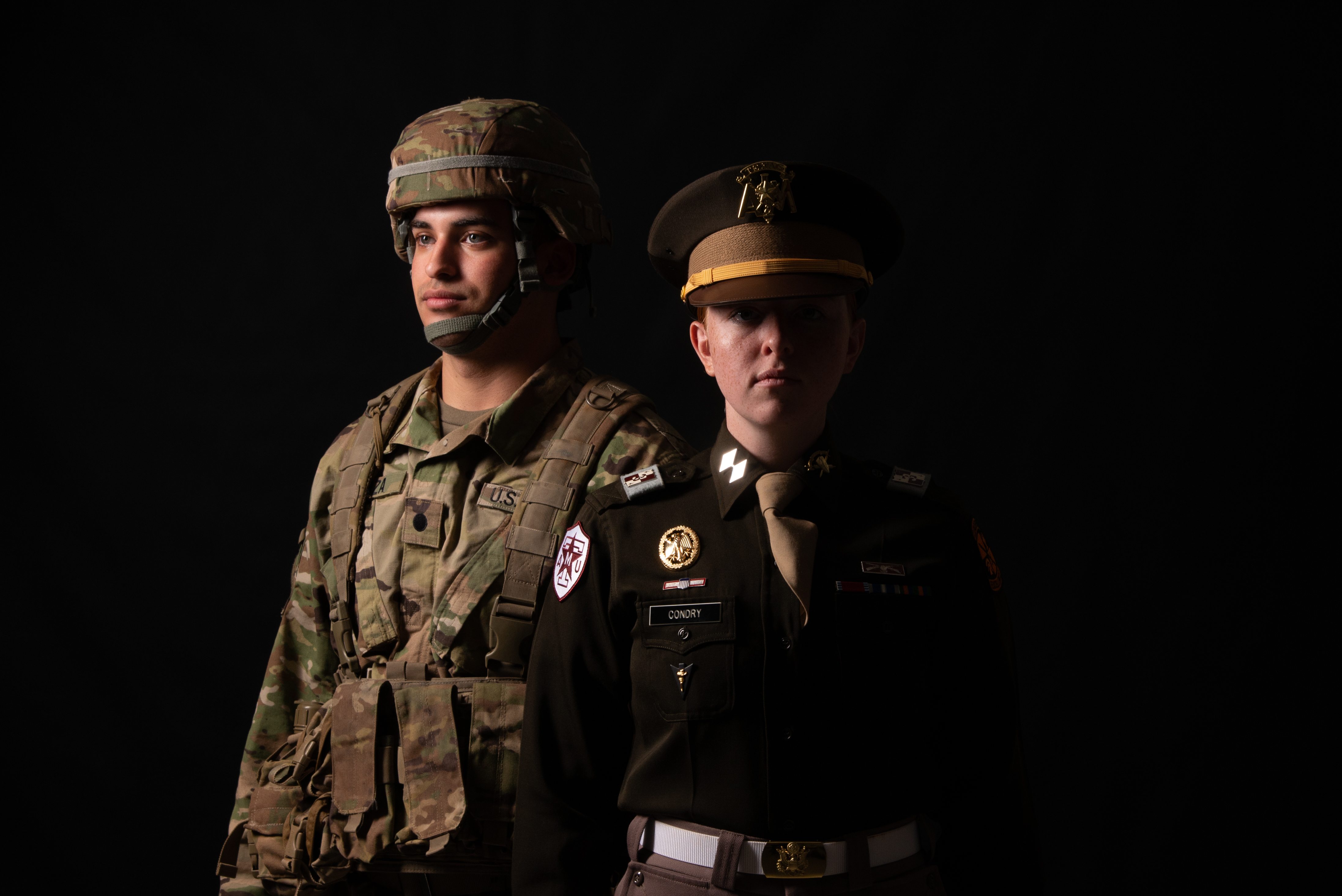 Cadets in dress uniform and battle ready gear